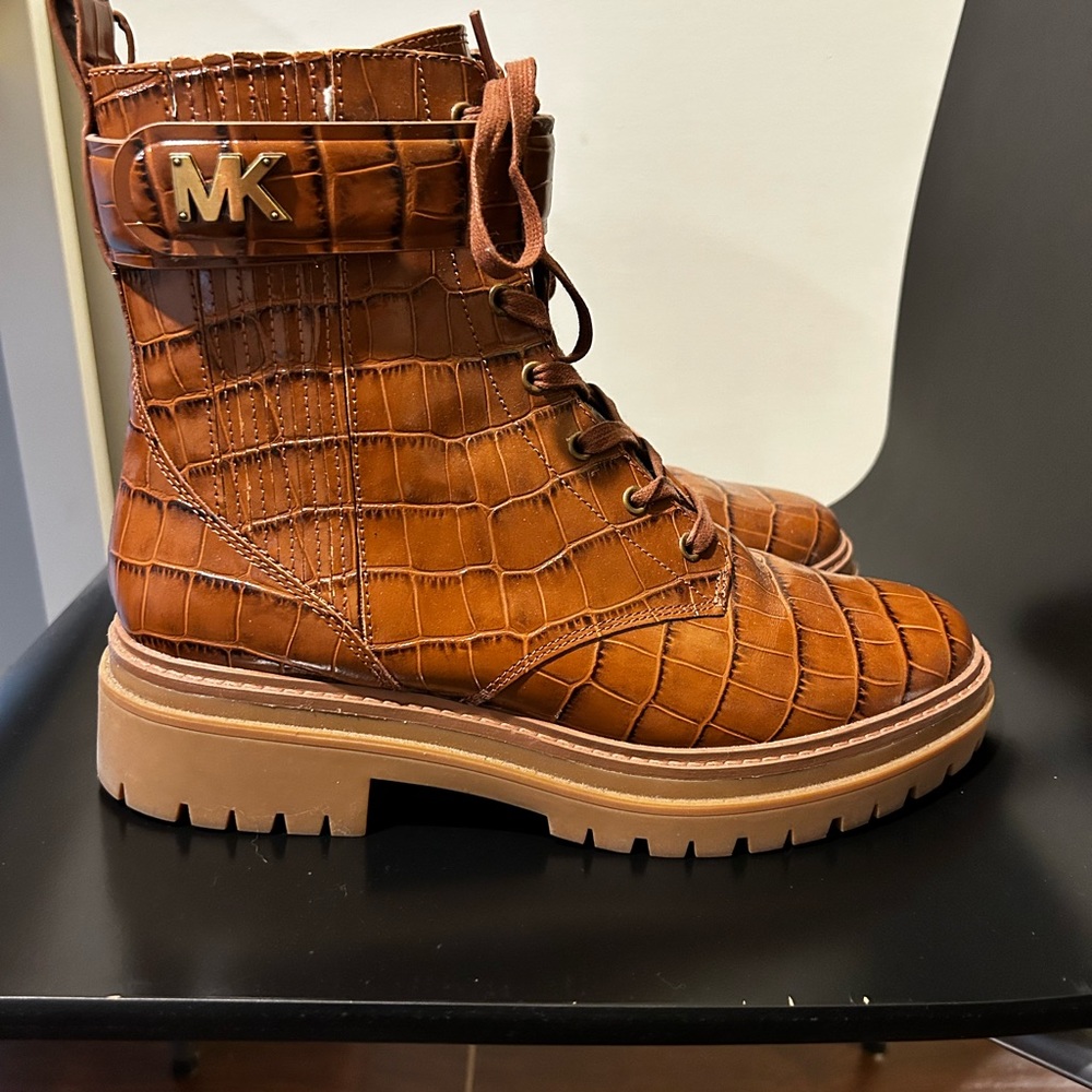 Michael Kors croco combat boot